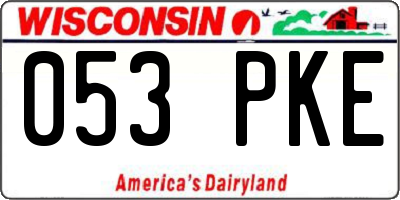 WI license plate 053PKE