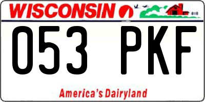 WI license plate 053PKF