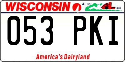 WI license plate 053PKI