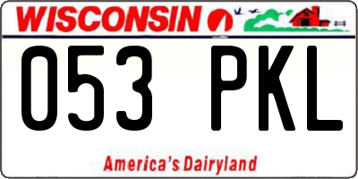 WI license plate 053PKL