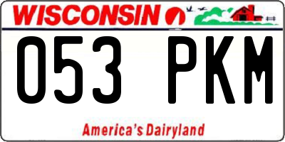 WI license plate 053PKM