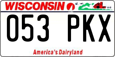 WI license plate 053PKX