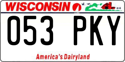 WI license plate 053PKY