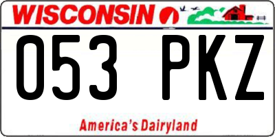 WI license plate 053PKZ