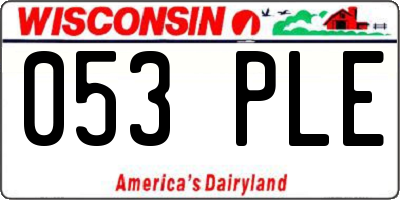 WI license plate 053PLE