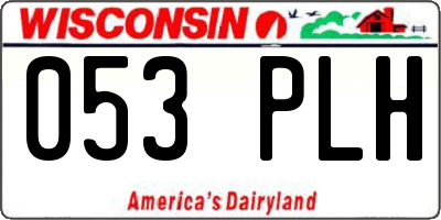 WI license plate 053PLH