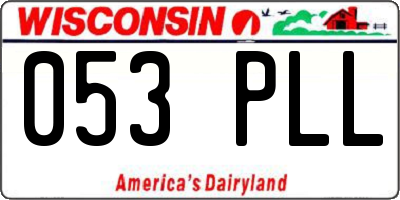 WI license plate 053PLL