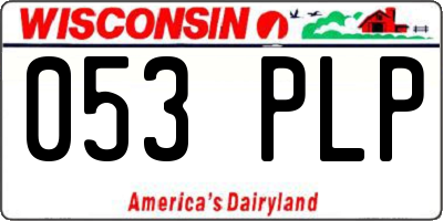 WI license plate 053PLP