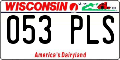 WI license plate 053PLS