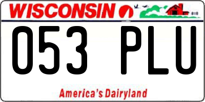 WI license plate 053PLU