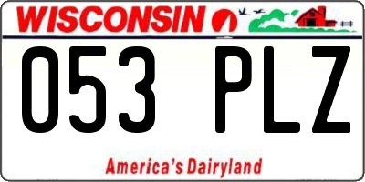 WI license plate 053PLZ