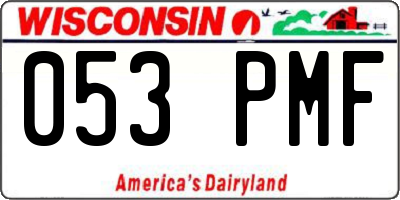 WI license plate 053PMF
