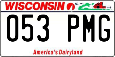 WI license plate 053PMG
