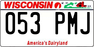 WI license plate 053PMJ