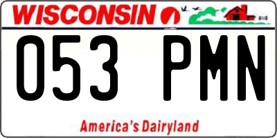WI license plate 053PMN