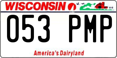 WI license plate 053PMP