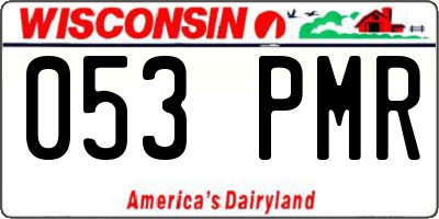 WI license plate 053PMR
