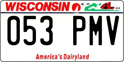 WI license plate 053PMV