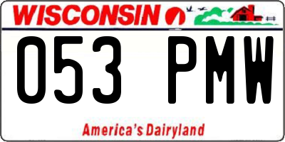 WI license plate 053PMW