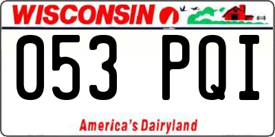 WI license plate 053PQI