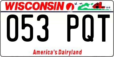 WI license plate 053PQT