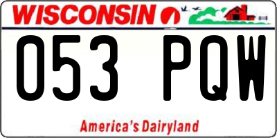 WI license plate 053PQW