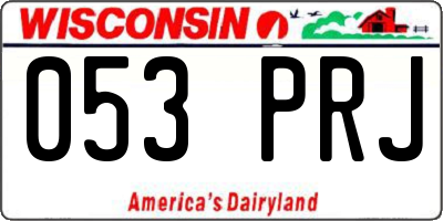 WI license plate 053PRJ