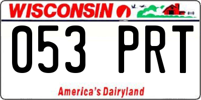 WI license plate 053PRT