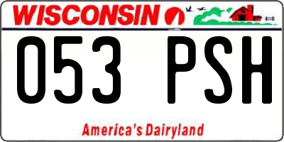 WI license plate 053PSH
