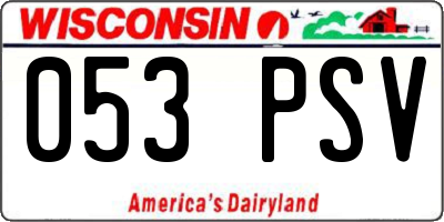 WI license plate 053PSV