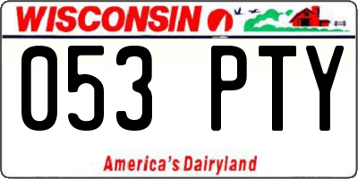 WI license plate 053PTY
