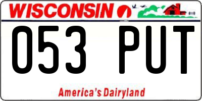 WI license plate 053PUT