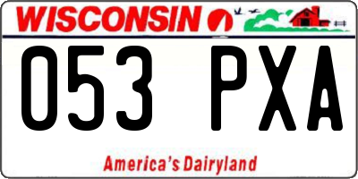 WI license plate 053PXA