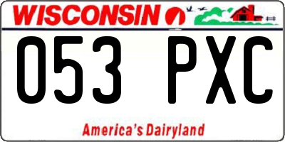 WI license plate 053PXC
