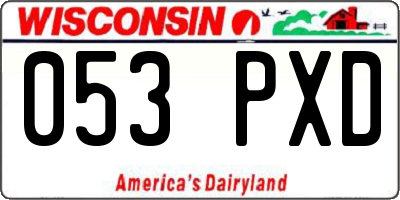 WI license plate 053PXD