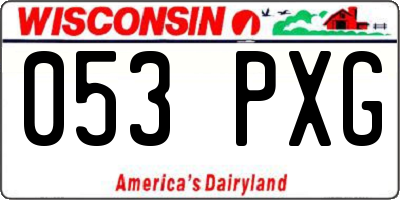 WI license plate 053PXG
