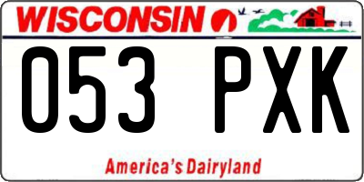 WI license plate 053PXK