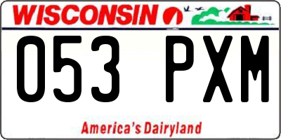 WI license plate 053PXM