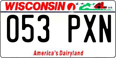 WI license plate 053PXN