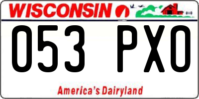 WI license plate 053PXO