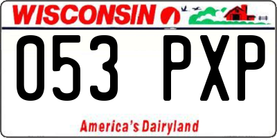 WI license plate 053PXP