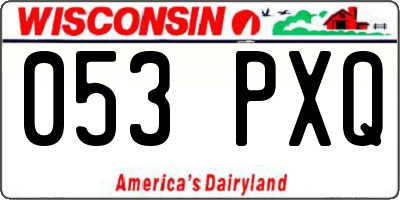 WI license plate 053PXQ