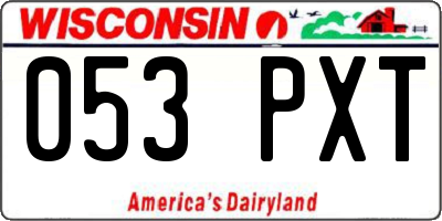 WI license plate 053PXT