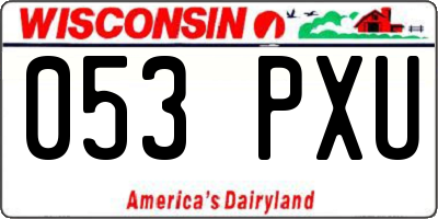 WI license plate 053PXU