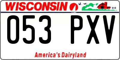 WI license plate 053PXV