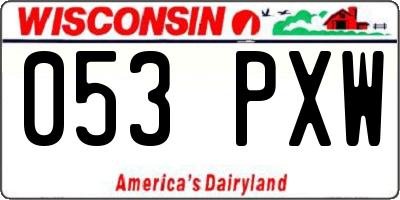 WI license plate 053PXW