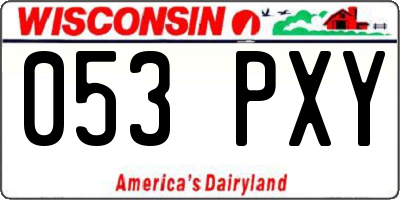 WI license plate 053PXY