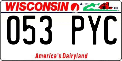 WI license plate 053PYC