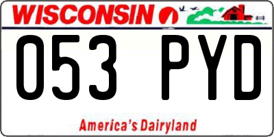 WI license plate 053PYD