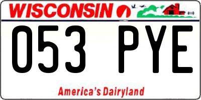 WI license plate 053PYE